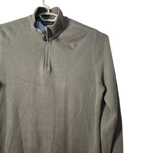 Eddie Bauer Mens XL Tall Olive Green 1/4 Zip Mock Neck Long‎ Sleeve Pullover